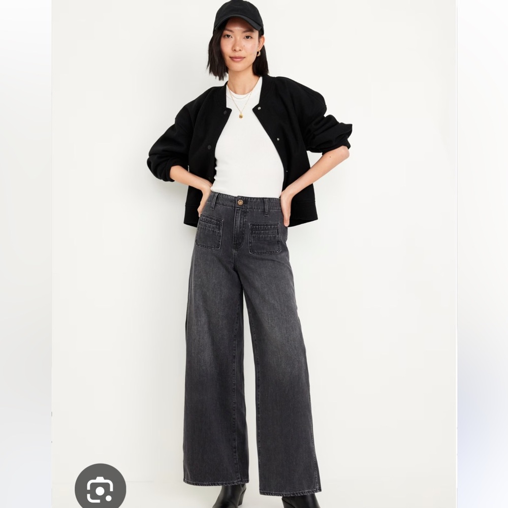 Old Navy Baggy High Waisted Wide Leg Trouser Jean
